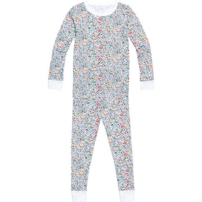 Bunny Garden Two-Piece Pajamas, Multicolors - Pajamas - 4