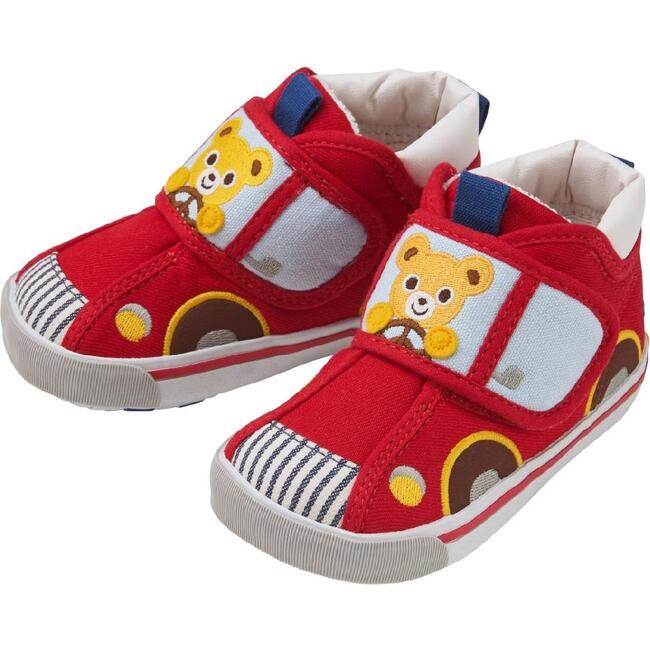 Driving Bear Second Shoes, Red