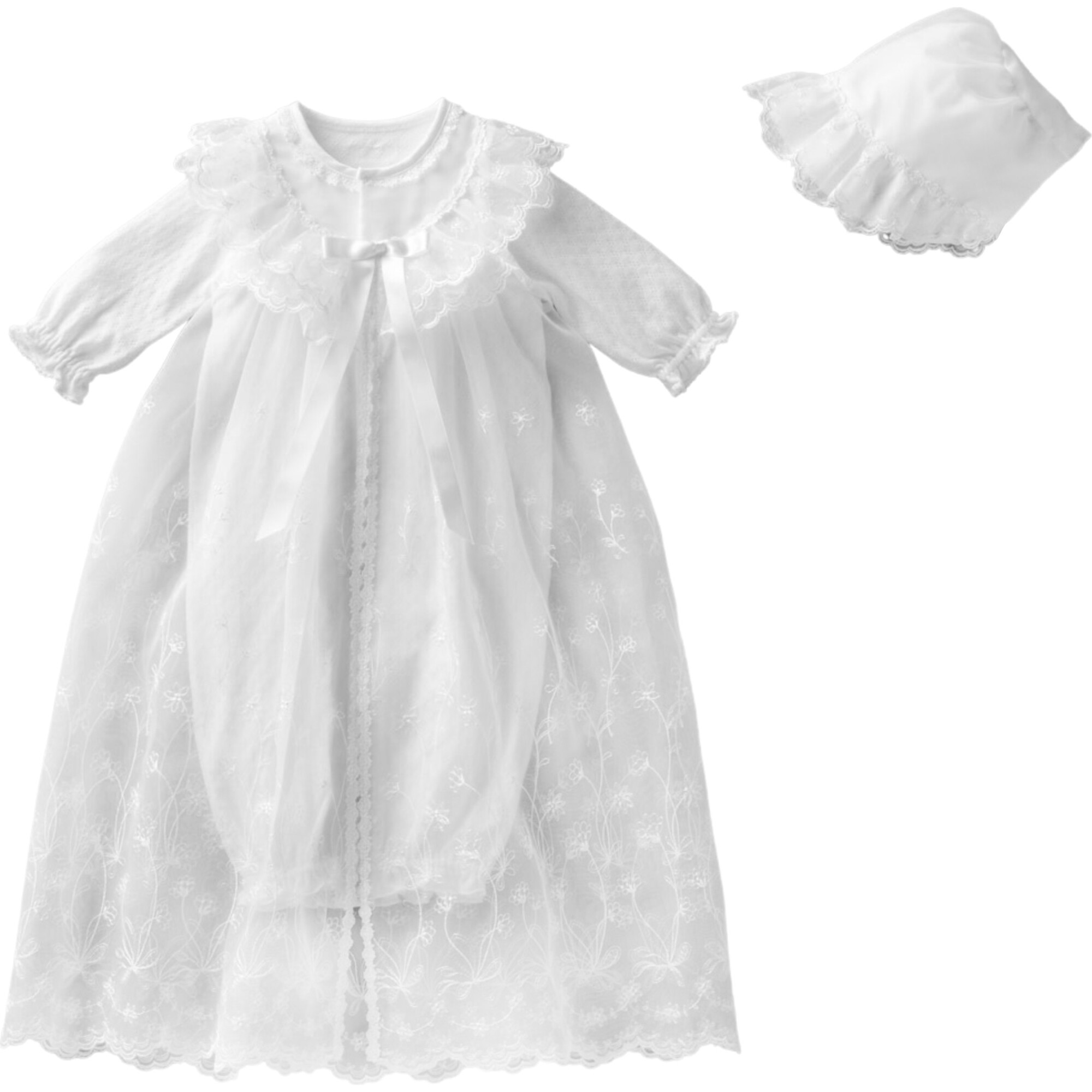 3 Piece Ceremony Gown Set Bow, White - Mixed Gift Sets - 1