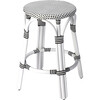 Tobias Rattan Round 24" Counter Stool, White and Black Dot - Accent Seating - 1 - thumbnail
