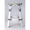 Tobias Rattan Round 24" Counter Stool, White and Black Dot - Accent Seating - 2