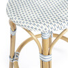 Tobias Rattan Round 24" Counter Stool, White and Sky Blue Dot - Accent Seating - 3