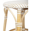 Tobias Rattan Round 24" Counter Stool, White and Tan Dot - Accent Seating - 3