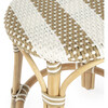 Tobias Rattan Round 24" Counter Stool, Tan and White Stripe - Accent Seating - 2