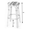 Tobias Round Rattan 30" Bar Stool, Tan and White Stripe - Accent Seating - 5