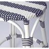 Tobias Rattan Round 24" Counter Stool, White and Navy Stripe - Accent Seating - 4