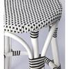Tobias Rattan Round 24" Counter Stool, White and Black Dot - Accent Seating - 4