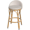 Tobias Outdoor Rattan and Metal Low Back Counter stool, Beige and White - Outdoor Home - 1 - thumbnail