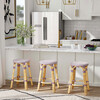 Tobias Rattan Round 24" Counter Stool, White and Purple Dot - Accent Seating - 2