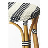 Tobias Rattan Round 24" Counter Stool, White and Navy Stripe - Accent Seating - 6