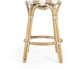 Tobias Rattan Round 24" Counter Stool, Tan and White Stripe - Accent Seating - 3