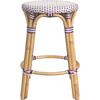 Tobias Rattan Round 24" Counter Stool, White and Purple Dot - Accent Seating - 3