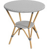 Tobias Outdoor Rattan Round Bistro Table, Black and White - Outdoor Home - 1 - thumbnail