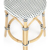 Tobias Rattan Round 24" Counter Stool, White and Navy Dot - Accent Seating - 2