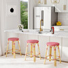Tobias Rattan Round 24" Counter Stool, Red and White Dot - Accent Seating - 2