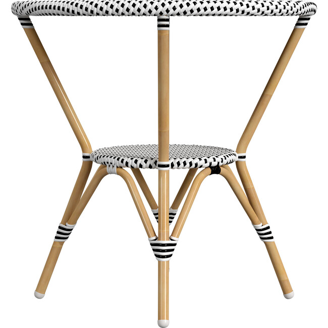 Tobias Outdoor Rattan Round Bistro Table, Black and White - Outdoor Home - 2