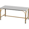 Tobias Outdoor Rattan  Rectangular Dining Bench, Black and White - Outdoor Home - 1 - thumbnail