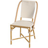 Tobias Outdoor Rattan Bistro Dining Chair, Beige and White - Outdoor Home - 1 - thumbnail