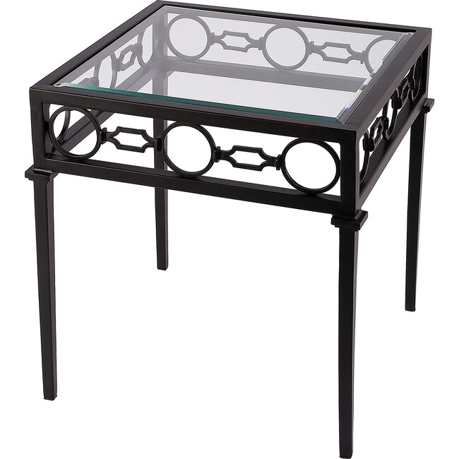 Southport Iron Outdoor End Table, Black