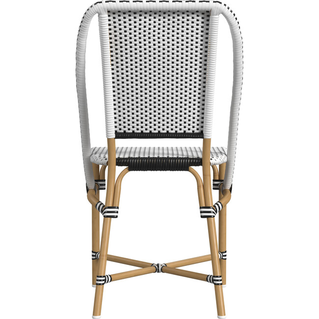 Tobias Outdoor Rattan  Bistro Dining Chair, Black and White - Outdoor Home - 4