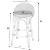 Tobias Outdoor Rattan and Metal Low Back Counter stool, Beige and White - Outdoor Home - 6