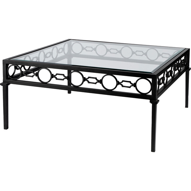 Southport Iron Outdoor Coffee Table, Black