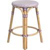 Tobias Rattan Round 24" Counter Stool, White and Purple Dot - Accent Seating - 5