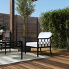 Southport Iron Outdoor Upholstered Lounge Chair, Black - Outdoor Home - 2
