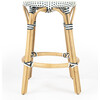 Tobias Rattan Round 24" Counter Stool, White and Navy Dot - Accent Seating - 3