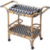Selena Rattan Bar Cart, Blue - Accent Tables - 1 - thumbnail