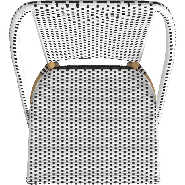 Tobias Outdoor Rattan  Bistro Dining Chair, Black and White - Outdoor Home - 5