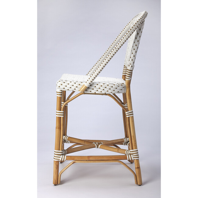 Solstice Rattan 25" Counter Stool, White and Tan Dot - Accent Seating - 2