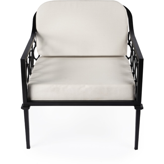 Southport Iron Outdoor Upholstered Lounge Chair, Black - Outdoor Home - 3