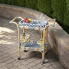 Selena Rattan Bar Cart, Blue - Accent Tables - 2
