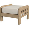 Monhegan Teak Outdoor Upholstered Ottoman, Light Brown - Outdoor Home - 1 - thumbnail