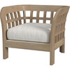 Monhegan Teak Outdoor Upholstered Lounge Chair, Light Brown - Outdoor Home - 1 - thumbnail