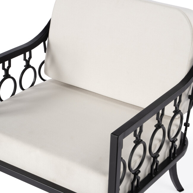 Southport Iron Outdoor Upholstered Lounge Chair, Black - Outdoor Home - 4