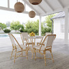 Tobias Outdoor Rattan Bistro Dining Chair, Beige and White - Outdoor Home - 2
