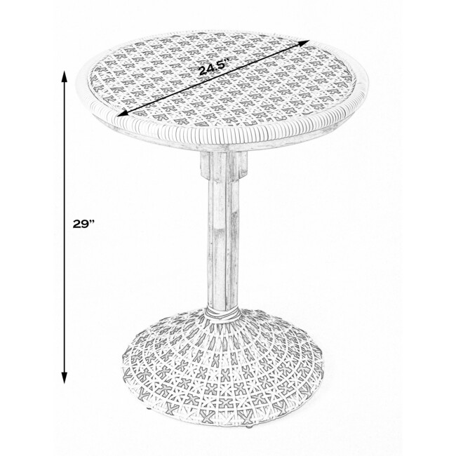 Tenor Rattan Bistro Table, White - Accent Tables - 6