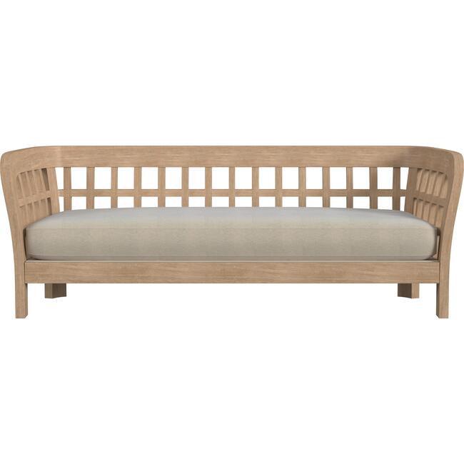 Monhegan Teak Outdoor Upholsered Sofa, Light Brown - Outdoor Home - 2