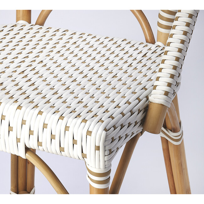 Solstice Rattan 25" Counter Stool, White and Tan Dot - Accent Seating - 4