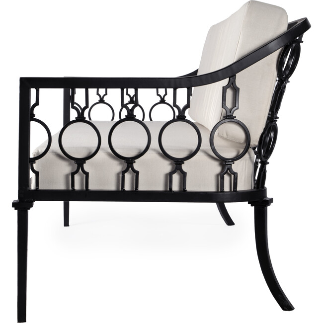 Southport Iron Outdoor Upholstered Sofa, Black - Outdoor Home - 4