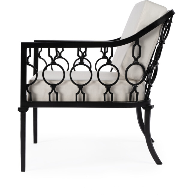 Southport Iron Outdoor Upholstered Lounge Chair, Black - Outdoor Home - 5
