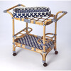 Selena Rattan Bar Cart, Blue - Accent Tables - 4