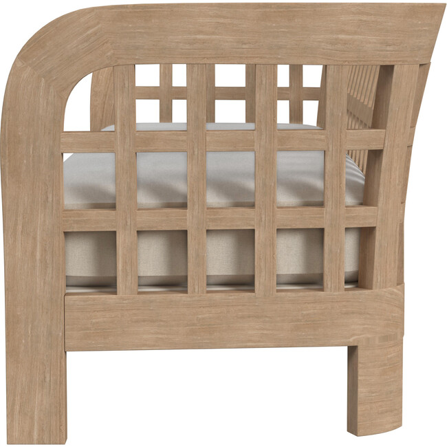 Monhegan Teak Outdoor Upholsered Sofa, Light Brown - Outdoor Home - 3