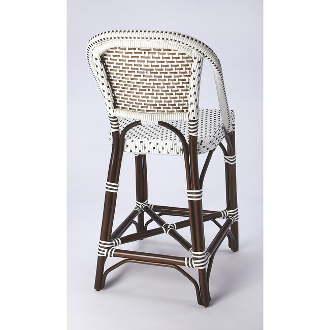 Solstice Rattan 25" Counter Stool, White and Brown Dot - Accent Seating - 4