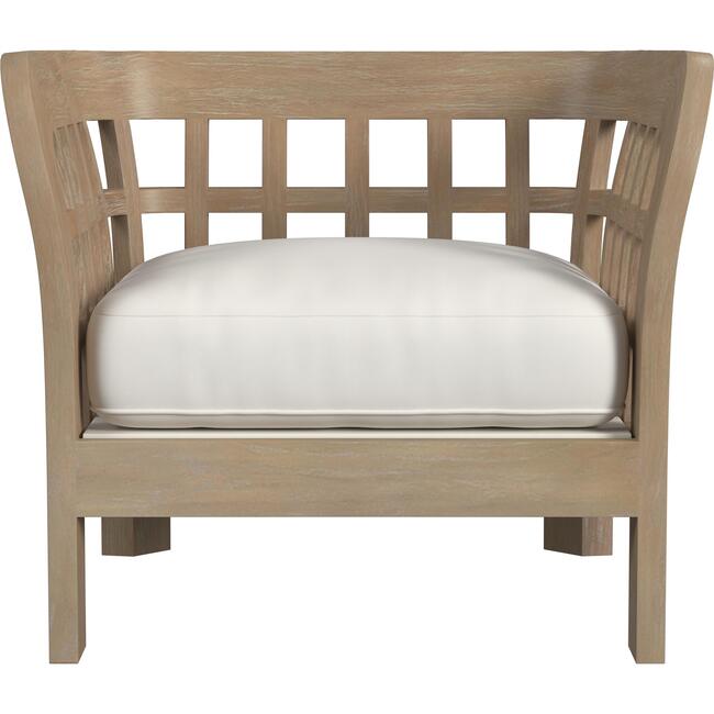 Monhegan Teak Outdoor Upholstered Lounge Chair, Light Brown - Outdoor Home - 3