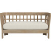 Monhegan Teak Outdoor Upholstered Loveseat, Light Brown - Outdoor Home - 2