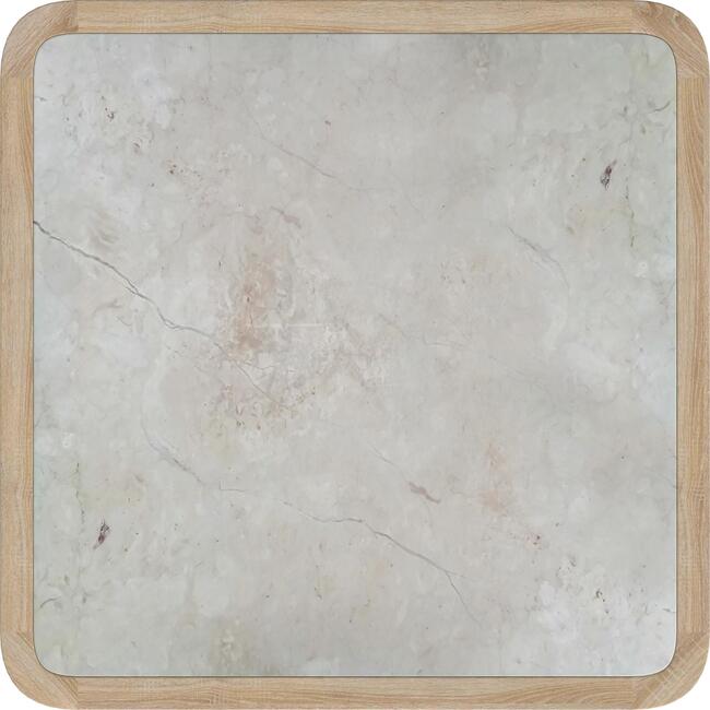 Monhegan Outdoor Teak and Marble End Table, Light Brown - Outdoor Home - 3