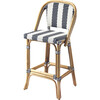 Lila Rattan 28" Bar Stool, Blue - Accent Seating - 1 - thumbnail